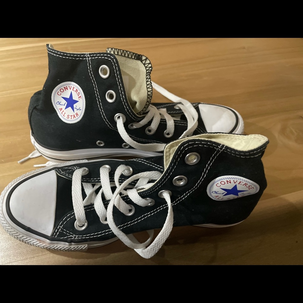 Unisex high top black and white Converses